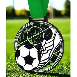 Giant Black Acrylic Football Medal