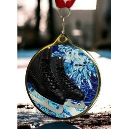 Hercules Texture Print Black Ice Skates Medal