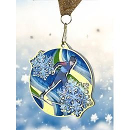 Aurum Stainless Steel Cross Country Ski Medal