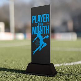 Shadowline Football Female Player of the Month Trophy – Stainless Steel Award