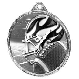 American Football Classic Texture 3D Print Silver Medal