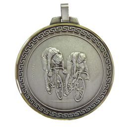 Diamond Edged Twin Cycling Large Silver Medal