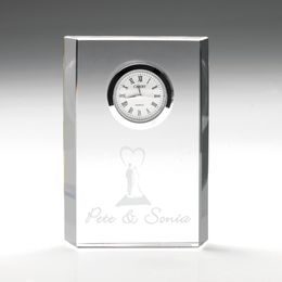 Crystal Block Clock Award