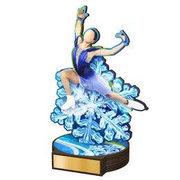 Grove Figure Skating Real Wood Trophy