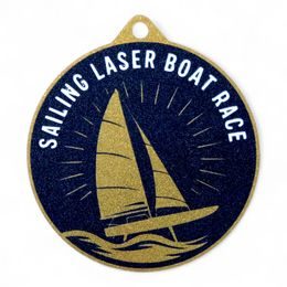 Quantum Sailing Laser Boat Race Stainless Steel Medal