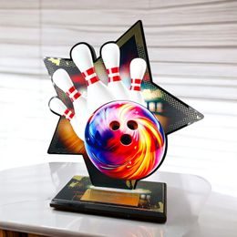 Liano Metal & Acrylic Tenpin Bowling Star Trophy
