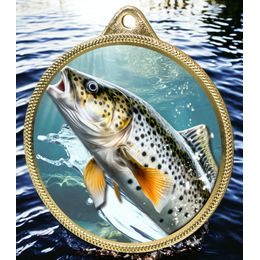 Trout Fishing Texture Print Gold Medal