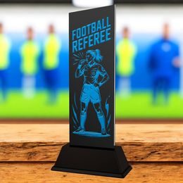 Shadowline Football Female Referee Award Trophy – Stainless Steel Award