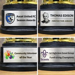 Custom Logo Printed Silver Metal Trophy Plates