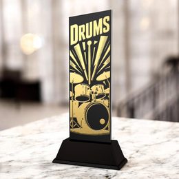 Shadowline Drum Kit Music Trophy – Stainless Steel Award