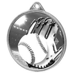 Baseball Classic Texture 3D Print Silver Medal