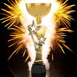 Triple Star Classic Tennis Gold Trophy Cup
