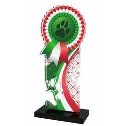 Lassie Red and Green Paw-print Rosette Trophy