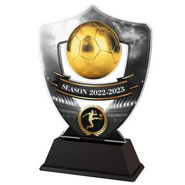 Silver and Gold Squad Football Shield Trophy