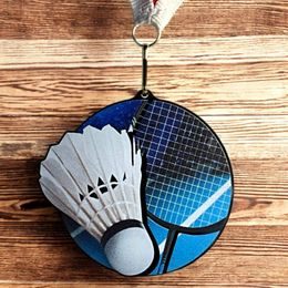 Rincon Colour Badminton Black Acrylic Medal