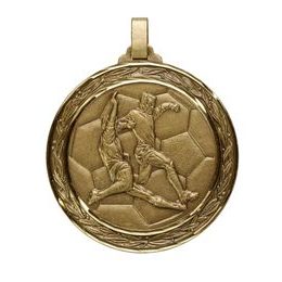 Diamond Edged Football Tackle Bronze Large Medal