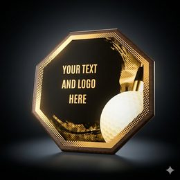 Hex Wood & Metal Golf Plaque