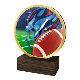 Cedar American Football Helmet Real Wood Shield Trophy