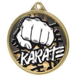 Karate Classic Texture 3D Print Gold Medal