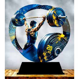 Onyx Stainless Steel Weightlifting Trophy
