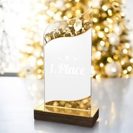 United Acrylic Wood Gold Santa Run Award