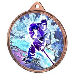 Ice Hockey Colour Freeze Texture 3D Print Bronze Medal