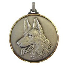 Diamond Edged Dog Head Silver Medal