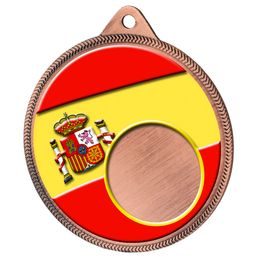 Spanish Flag Logo Insert Bronze 3D Printed Spain Medal