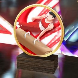 Holt Colour Male Gymnastics Real Wood Trophy