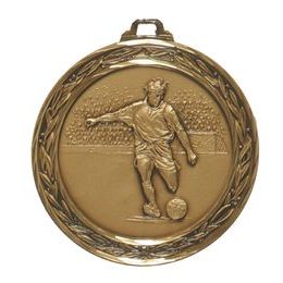 Diamond Edged Football Player Large Bronze Medal
