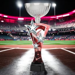 Triple Star Baseball Silver Trophy Cup
