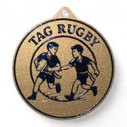 Quantum Tag Rugby Stainless Steel Medal