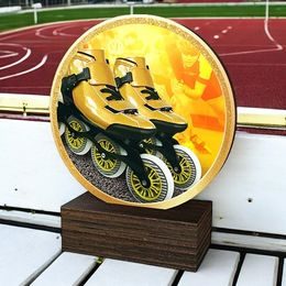 Holt Colour Inline Skating Real Wood Trophy