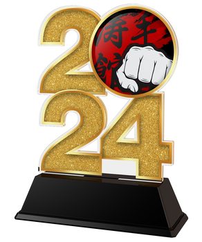 Amazing Bronze/Gold Resin Martial Arts Fist Trophy - JR11-RF528