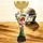 Triple Star Amercian Football Gold Trophy Cup