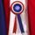 Red White & Blue Three Tier Satin Feel Logo Rosette