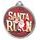 Santa Run (Red) Christmas 3D Texture Print Full Colour 55mm Medal - Silver