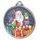 Father Christmas 3D Texture Print Full Colour 55mm Medal - Silver