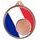 France Flag Logo Insert Bronze 3D Printed Medal