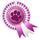 Paw Print Rosette Pink Medal