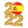 Spanish Flag Gold Acrylic 2022 Medal