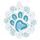 Blue Pooch Dog Paw Medal