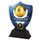 Blue Managers Player Football Shield Trophy