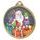 Father Christmas 3D Texture Print Full Colour 55mm Medal - Gold