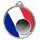 France Flag Logo Insert Silver 3D Printed Medal