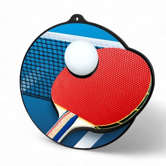 Rincon Colour Table Tennis Black Acrylic Medal