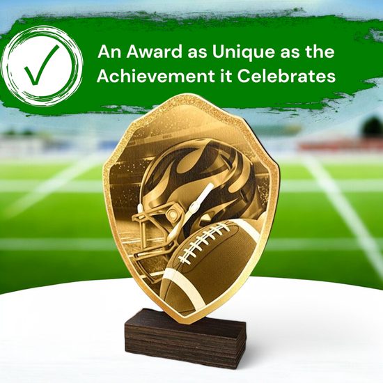 Arden Classic American Football Real Wood Shield Trophy