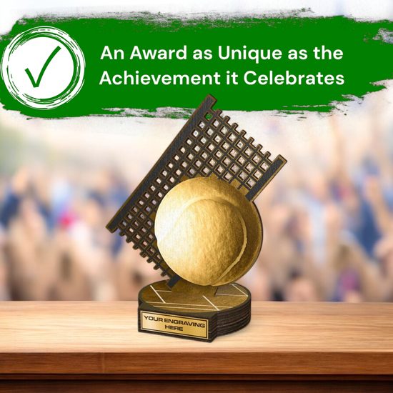 Grove Classic Tennis Ball Real Wood Trophy