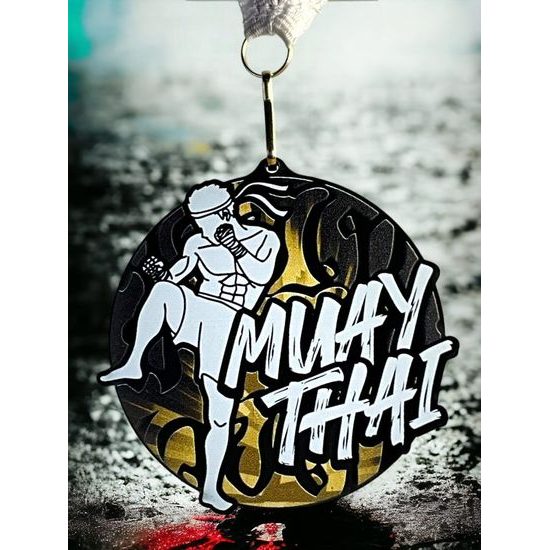 Rincon Classic Muay Thai Black Acrylic Medal