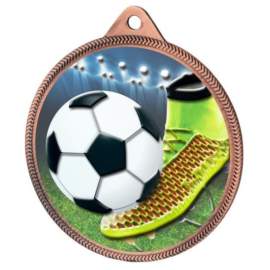 Football Boot and Ball Colour Texture 3D Print Bronze Medal